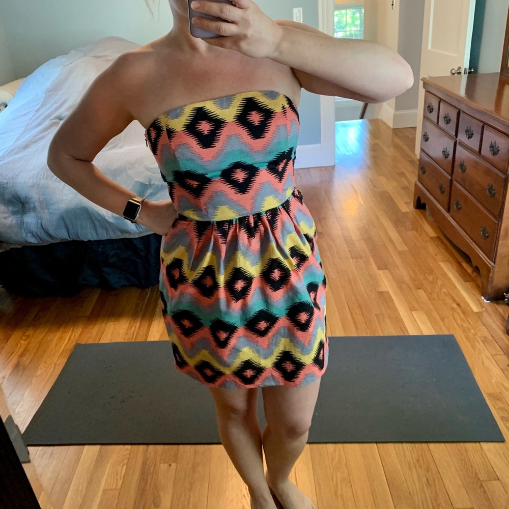 Aztec print mini dress